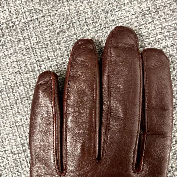 Apt. 9 Burgundy 100% Leather Gloves Fleece-Lined Touchscreen Compatible Medium - Picture 3 of 7